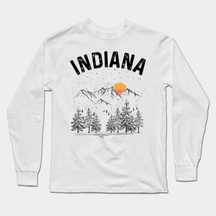 Indiana State Vintage Retro Long Sleeve T-Shirt